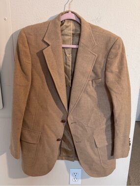 Vintage Camel Hair Blazer Mens 38R Tan Sport Coat The Hub Ltd 100% Camel Hair